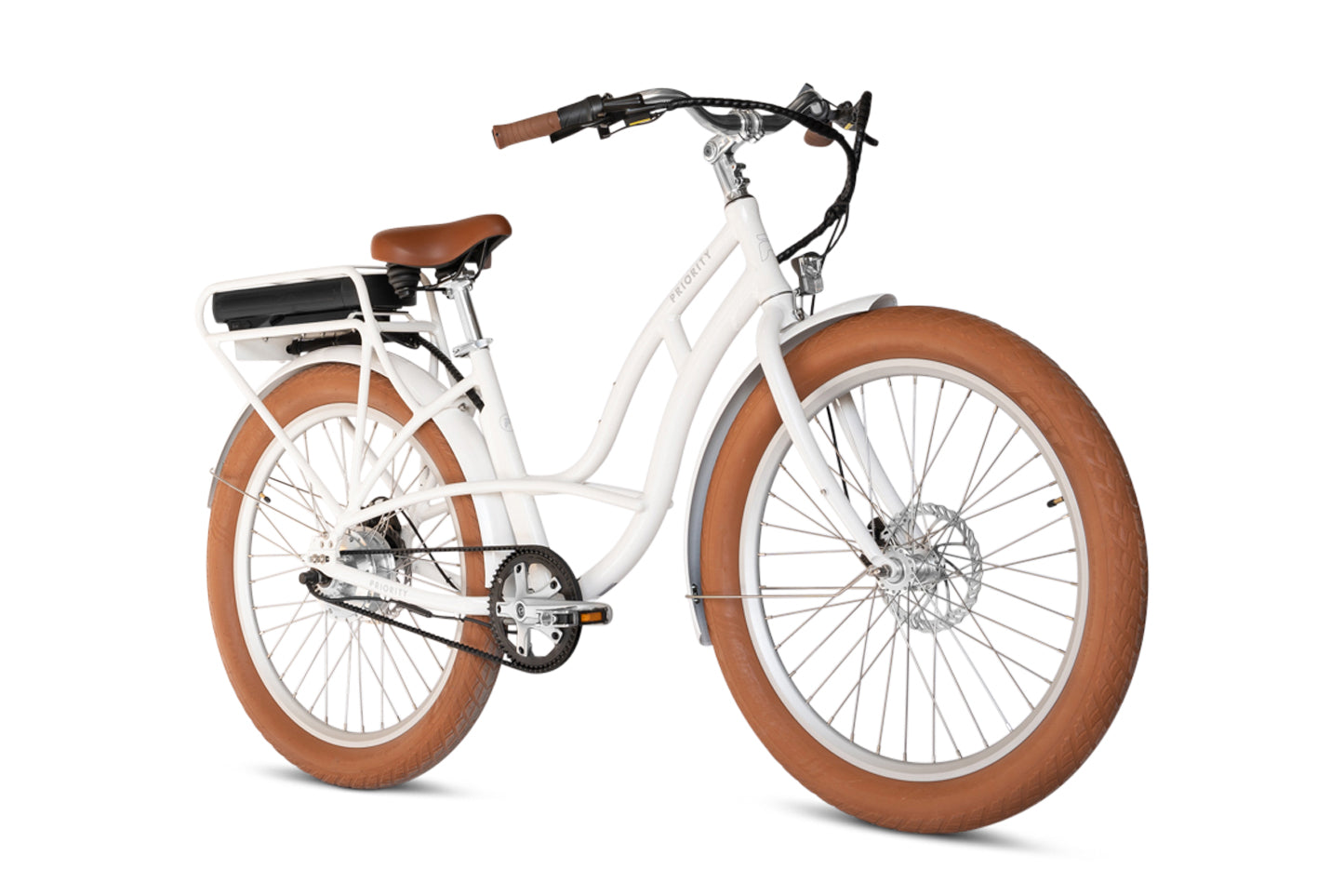 White Priority Bicycles e-Coast Bike